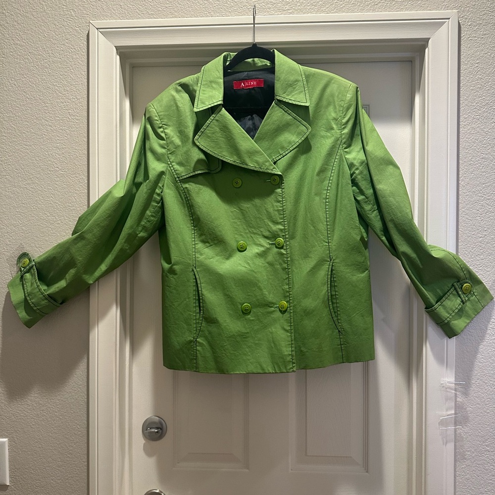 Women’s A Line Green rain Jacket